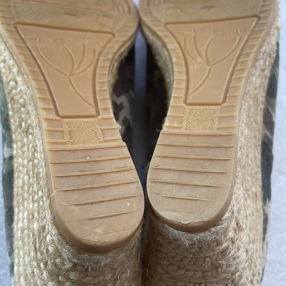 Eric Michael Shoes Women EU 40 Camo Suede Wedge Espadrille Handmade Slip On - Picture 9 of 12